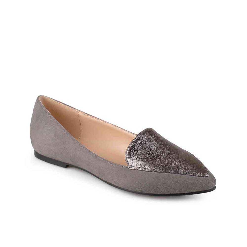 Silver/grey flat loafer